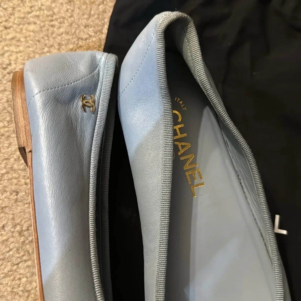 Chanel Light Blue Ballet Flats - Picture 4 of 10